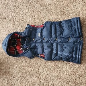 Tokyo Laundry Navy Blue Vest lined in Plaid Size 8 which fits like a small